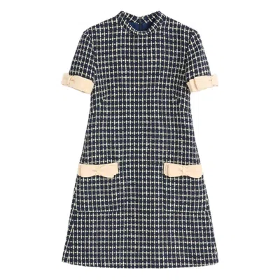 Valentino Textured Bow Detail Short Dress