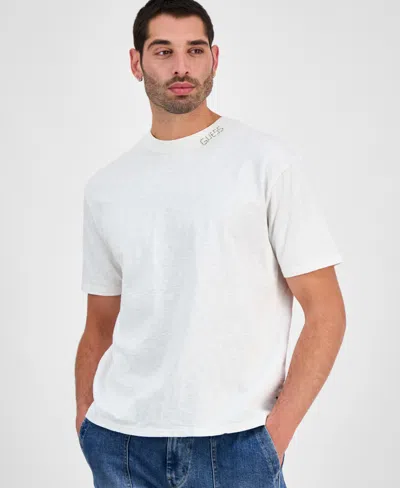Guess Men's David Short Sleeve Floral Applique Crewneck T-shirt In White