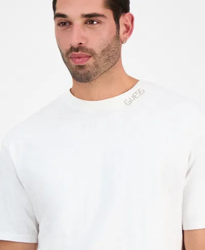 Guess Men's David Short Sleeve Floral Applique Crewneck T-shirt In White