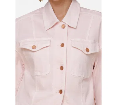 Avec Les Filles Women's Curved-hem Shacket In Pink