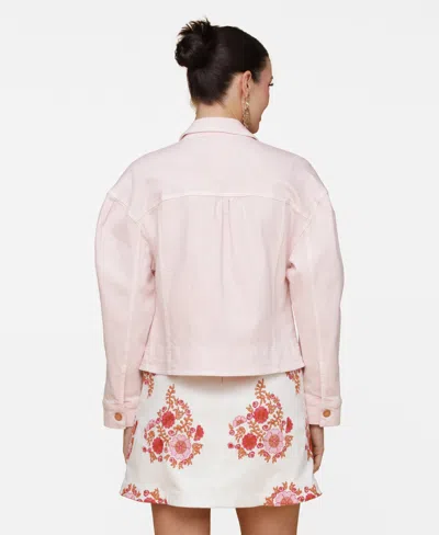 Avec Les Filles Women's Curved-hem Shacket In Pink