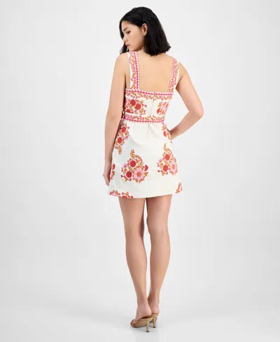 Avec Les Filles Women's Embroidered Belted Mini Dress