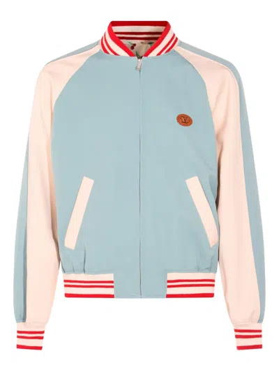 Valentino Le Chat De La Maison Wool Bomber Jacket In Blue