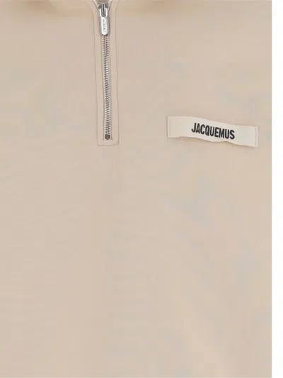 Jacquemus The Gros Grain High-collar Logo Sweatshirt In Neutral