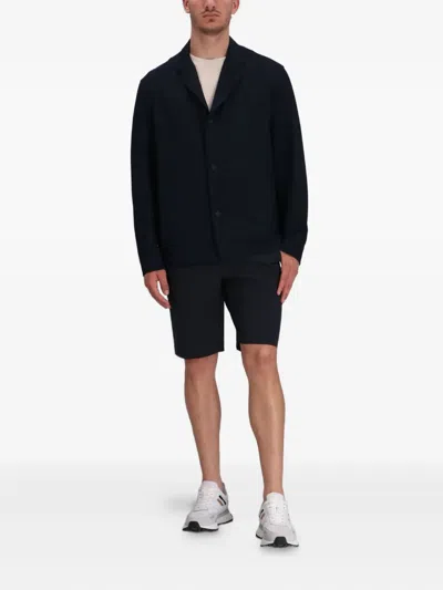 Hugo Boss Notched-collar Button-up Jacket In Blue