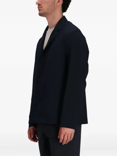 Hugo Boss Notched-collar Button-up Jacket In Blue