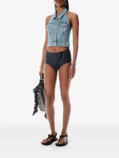 Alexander Wang Halterneck Denim Vest In Multi