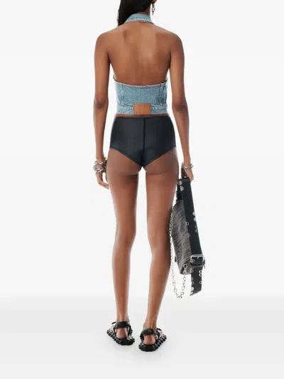Alexander Wang Halterneck Denim Vest In Multi