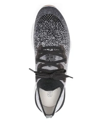 Brunello Cucinelli Knit Sneakers In Black