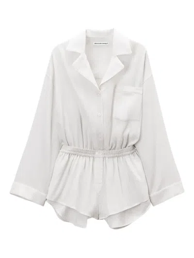 Alexander Wang Striped Jumpsuit In White