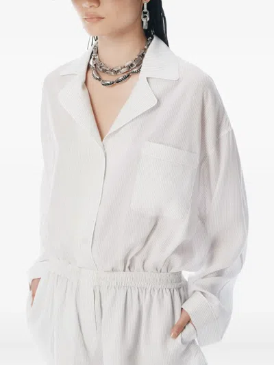 Alexander Wang Striped Jumpsuit In White