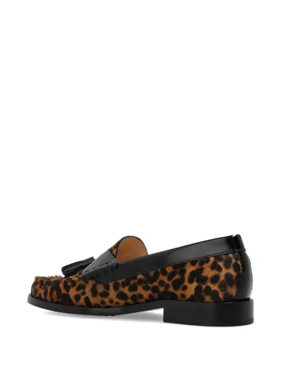 Stuart Weitzman Tassel-embellished Leopard-print Loafers