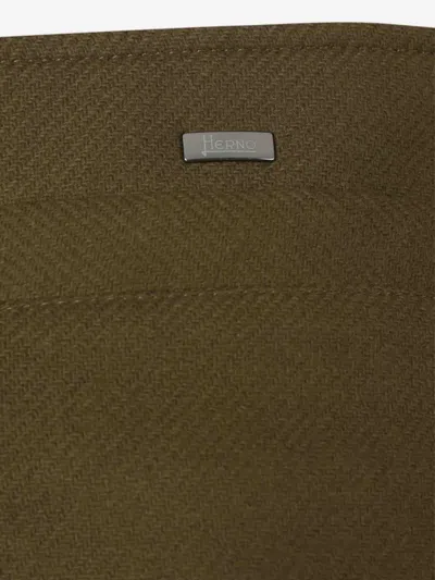 Herno Hooded Drawstring Coat In Green
