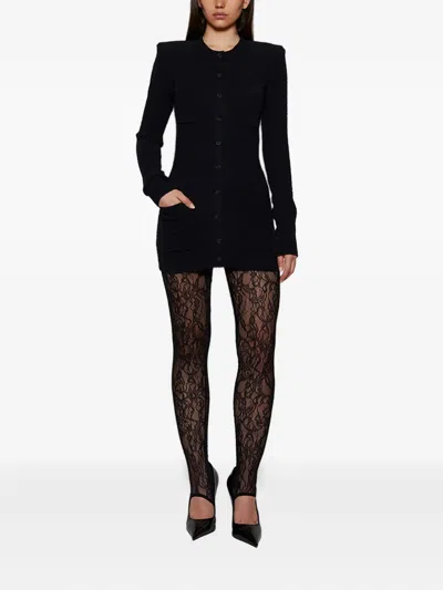 Wardrobe.nyc Padded-shoulder Button-up Cardigan In Black