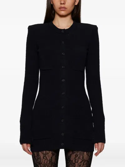 Wardrobe.nyc Padded-shoulder Button-up Cardigan In Black