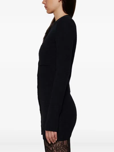 Wardrobe.nyc Padded-shoulder Button-up Cardigan In Black
