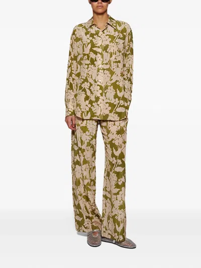 Victoria Beckham Womens Parakeet Blush Floral-print Silk-crepe Pyjama Trousers In Multi