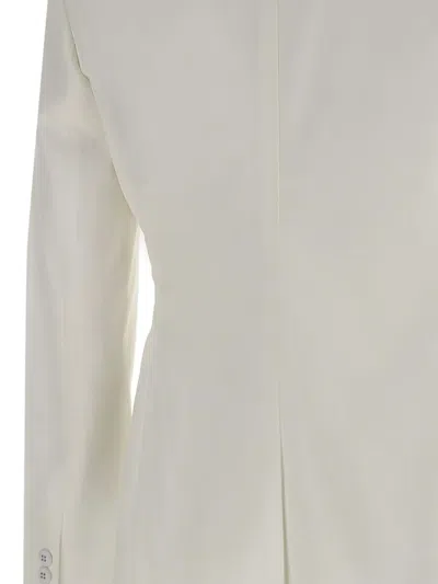 Max Mara Notched-lapels Button Blazer In White