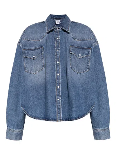 Vetements Button-fastening Denim Shirt In Blue