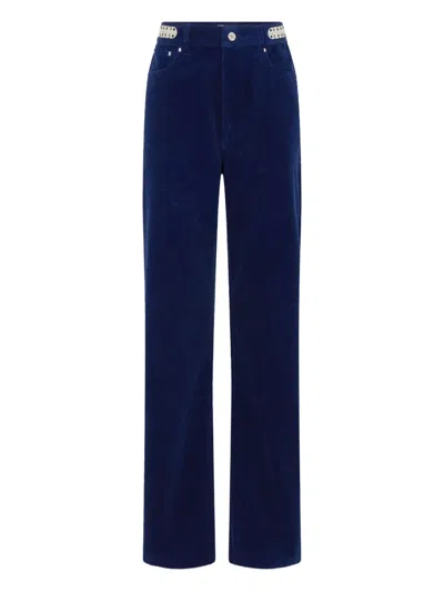 Rabanne Velvet Trousers In Blue