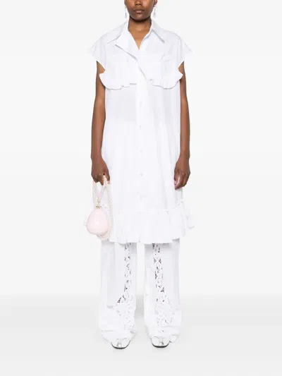Simone Rocha Ruffled-details Sleeveless Blouse In White