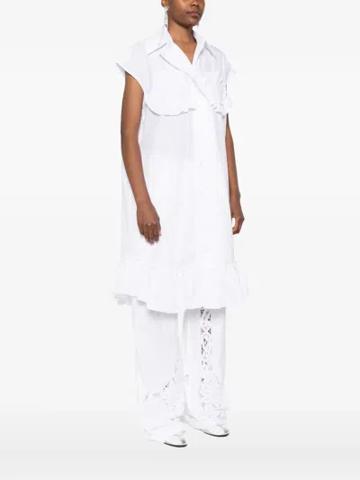 Simone Rocha Ruffled-details Sleeveless Blouse In White