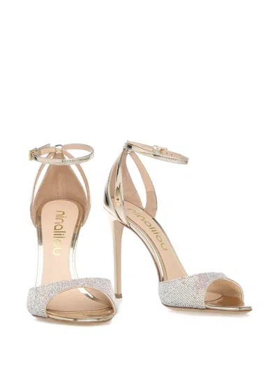 Ninalilou 105mm Lady Stiletto Sandals In Gold