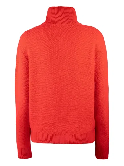 Apc Thea Cable-knit Button Sweater In Red