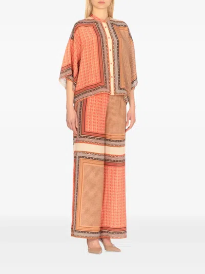 Antonelli Orange Cloe Shirt In Multi