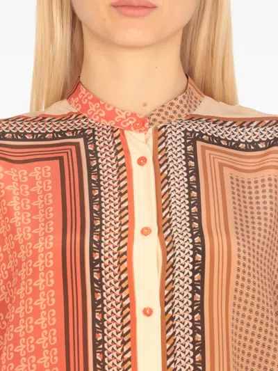 Antonelli Orange Cloe Shirt In Multi