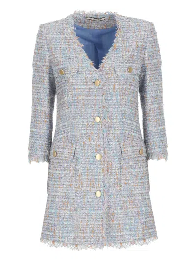 Tagliatore Frayed Edge Button Front Blazer