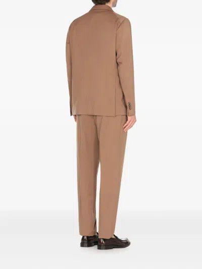 Tagliatore Herringbone Patch-pockets Suit In Brown