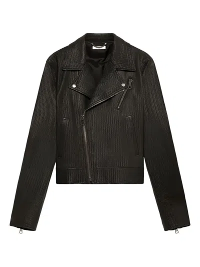 1989 Studio Biker Leather Jacket In Blue