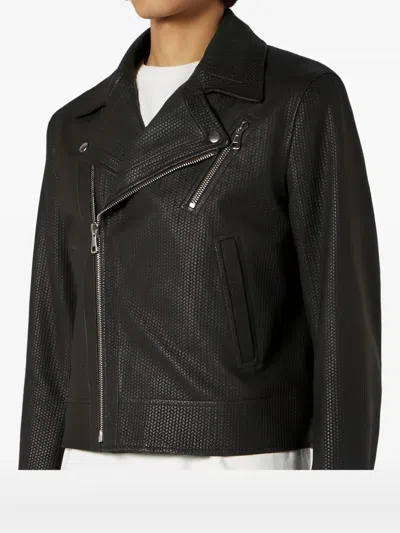 1989 Studio Biker Leather Jacket In Blue