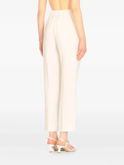 Antonelli Ivory Silk Pants In White