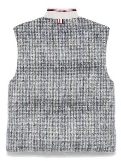 Thom Browne Gunclub Check Down Vest In Gray