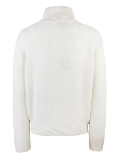 Apc Thea Cable-knit Button Sweater In White