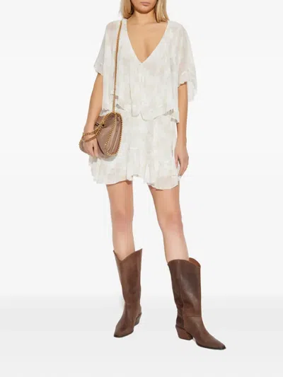 Loveshackfancy Avaline Ruffled Floral-print Dress In Neutral