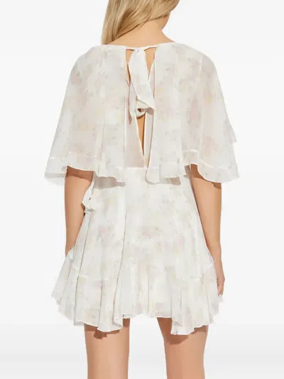 Loveshackfancy Avaline Ruffled Floral-print Dress In Neutral
