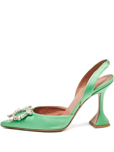 Pre-owned Amina Muaddi 100mm Crystal-embellished Heeled Pumps