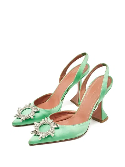 Pre-owned Amina Muaddi 100mm Crystal-embellished Heeled Pumps