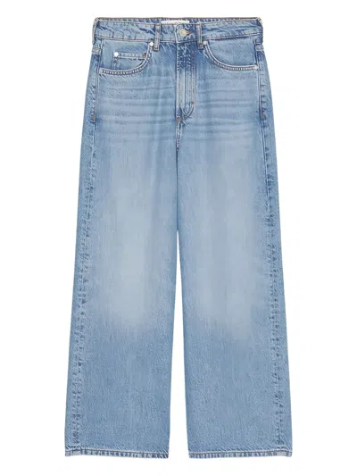 Marc O'polo Logo-patch Cropped Jeans In Blue