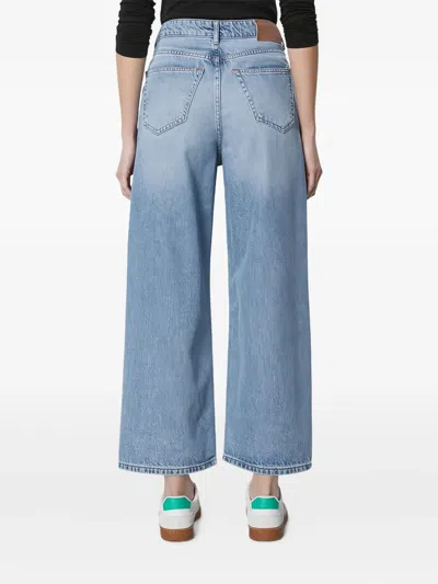 Marc O'polo Logo-patch Cropped Jeans In Blue