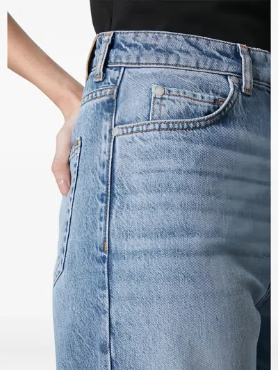 Marc O'polo Logo-patch Cropped Jeans In Blue
