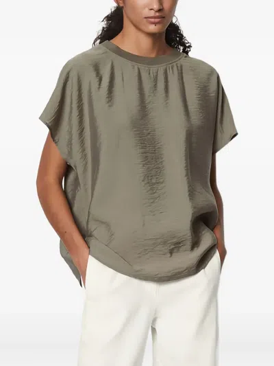Marc O'polo Draped Short-sleeve Top In Brown