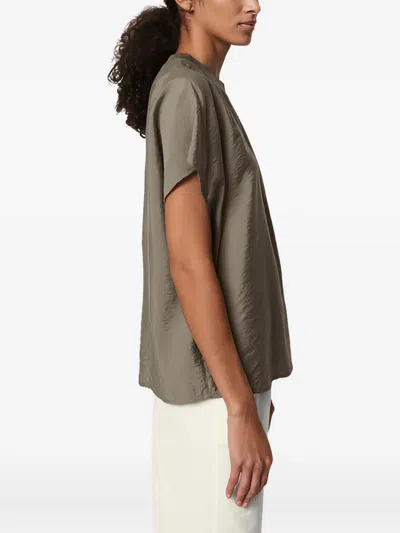 Marc O'polo Draped Short-sleeve Top In Brown