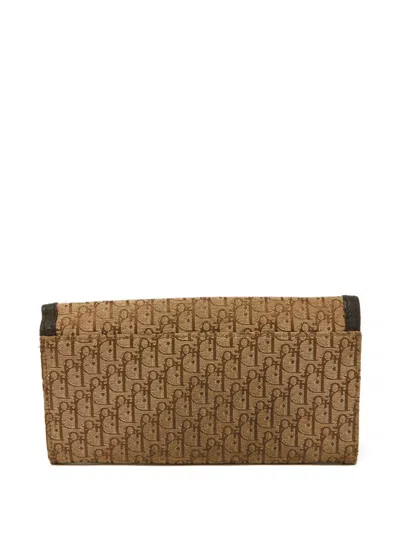 Pre-owned Dior Oblique Canvas Wallet