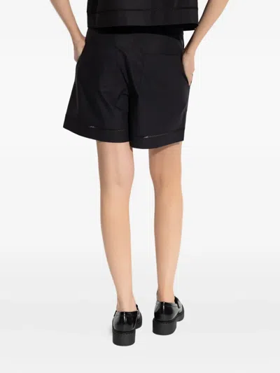 Theory Womens Black Eyelet Cotton Poplin Shorts In Black