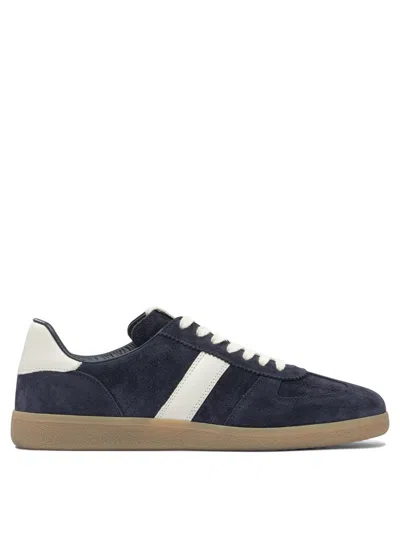 Tom Ford Archer Leather-trimmed Suede Sneakers In Blue