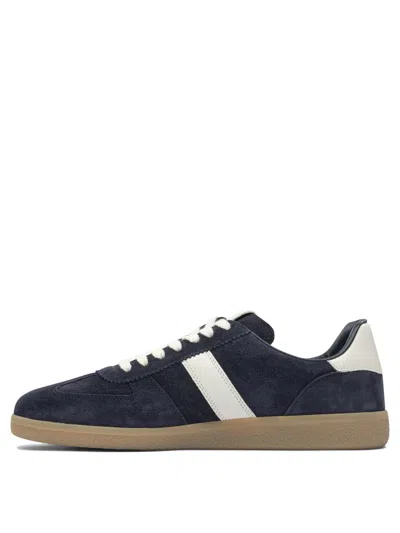 Tom Ford Archer Leather-trimmed Suede Sneakers In Blue